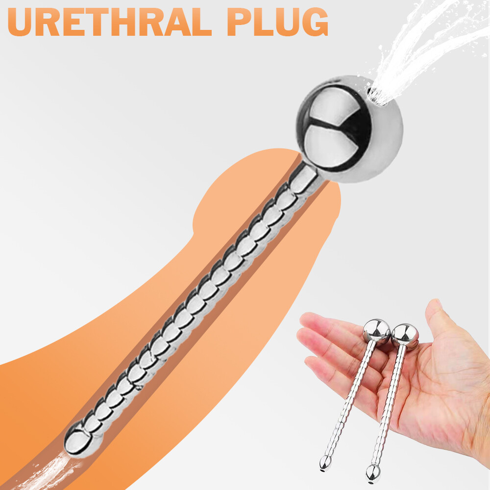 Male Penis Plug Stretcher Stainless Steel Urethral Sounding Dilator with Hole