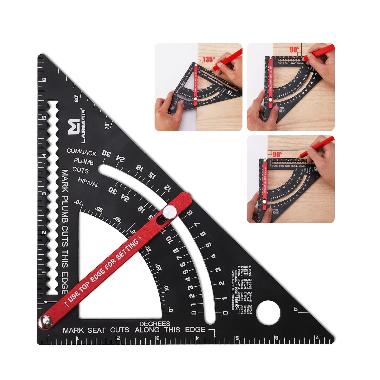 Carpenter Square 7 inch Woodworking Tools Adjustable Rafter Squ... USA Fast Ship