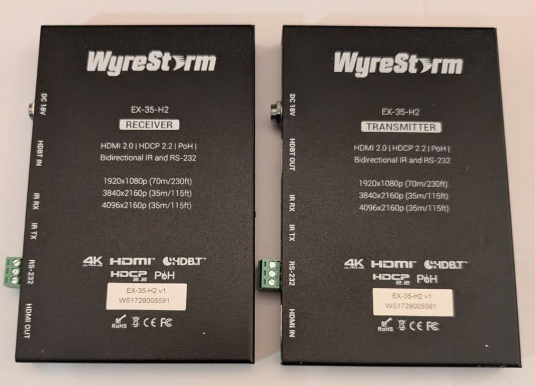 WyreStorm EX-35-H2 4K60 HDBaseT HDMI Extender Kit (TX+RX Pair) w/ Power Supply
