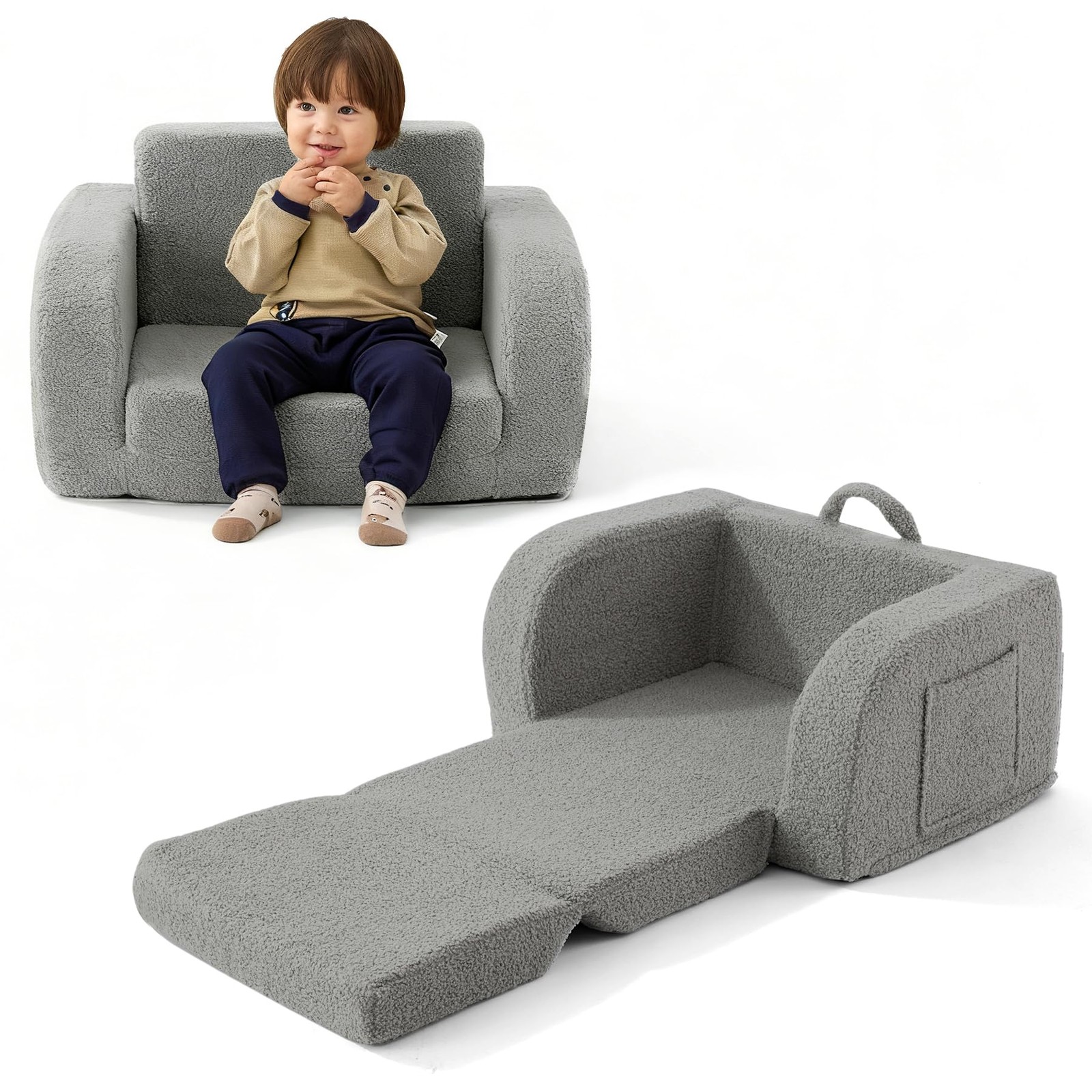 Couch, 2-in-1 Chairs Comfy 1-3 Years Old, Chair for Girls and Boys, Couch Bed...