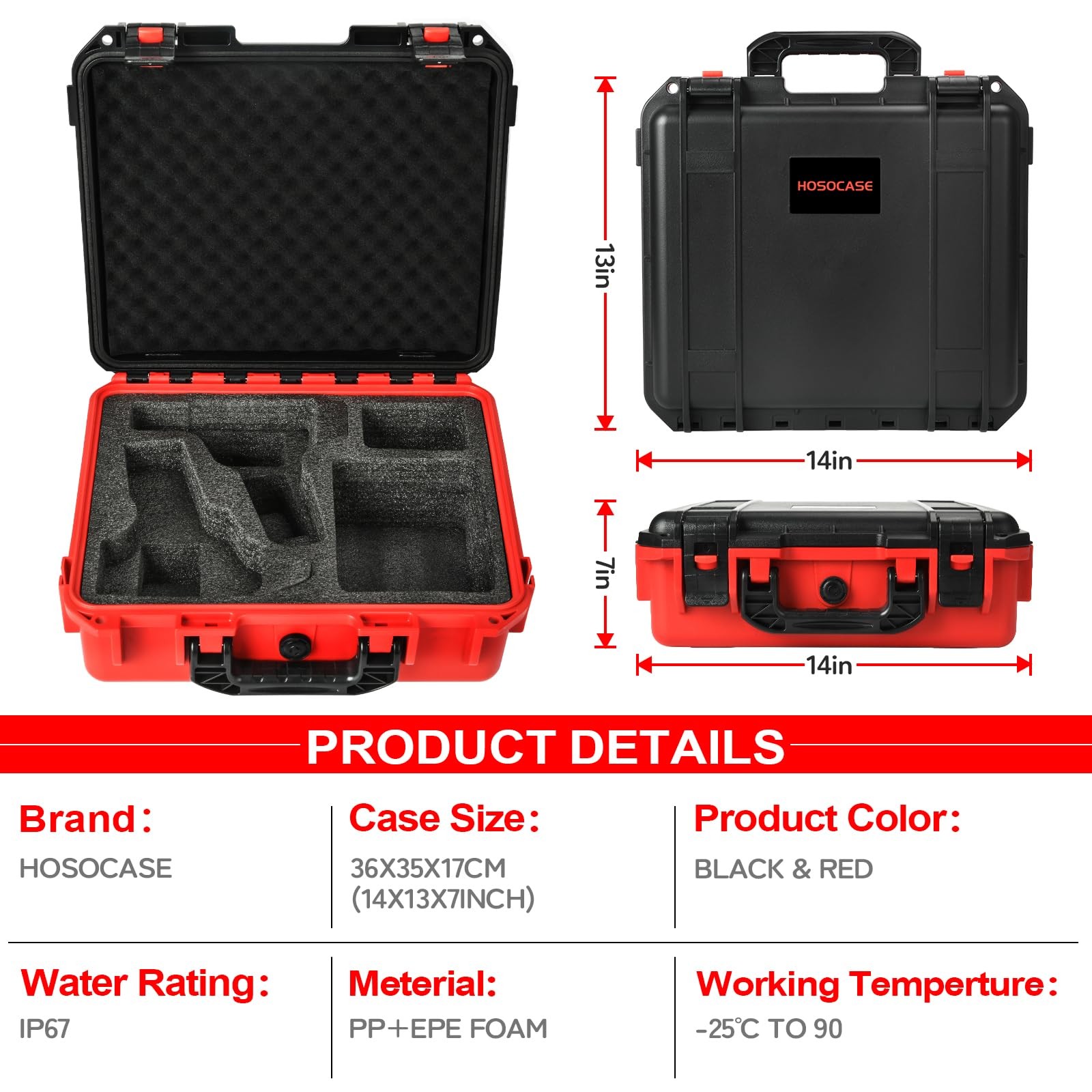Case for Milwaukee M12 Impact Driver & Drill Set - Tool Box Black & Red