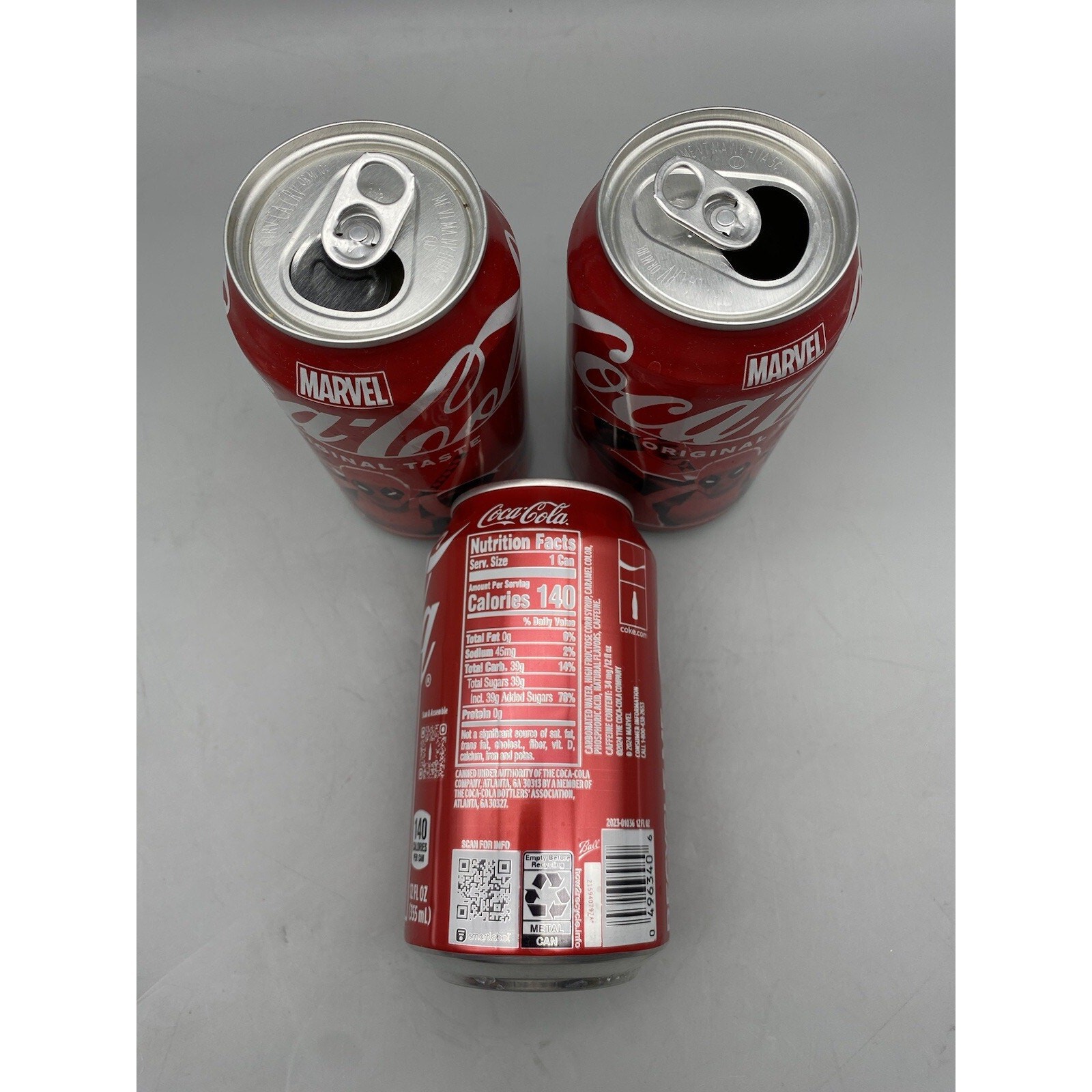 EMPTY Ltd Edition EMPTY MARVEL DARE DEVIL & Deadpool Coca Cola 12 FL OZ Coke CAN