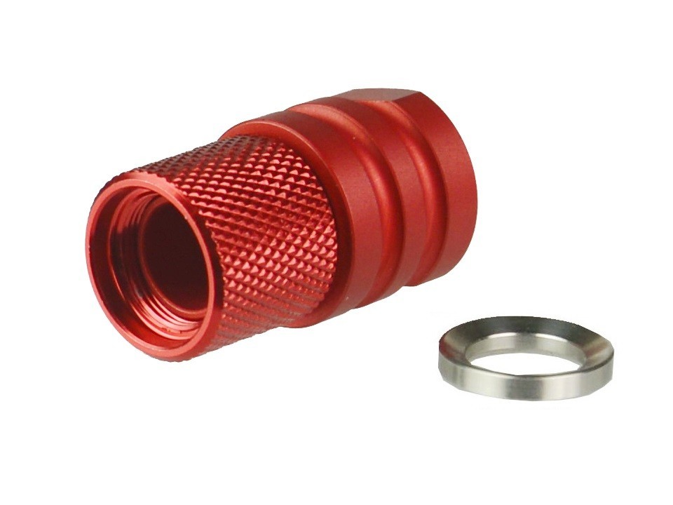 Red 1/2x36 Female Thread To 1/2x28 Male Thread Muzzle Adapter+Thread Protector
