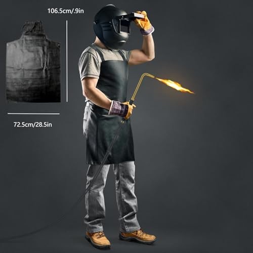 Waterproof Apron Rubber,42" Adjustable Extra Long Industrial Work Apron for