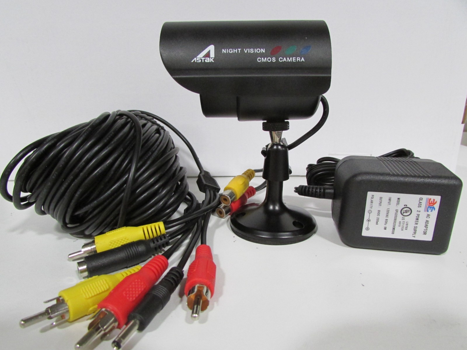 Wired Surveillance IR Camera + 100FT Cable + Power Supply Complete