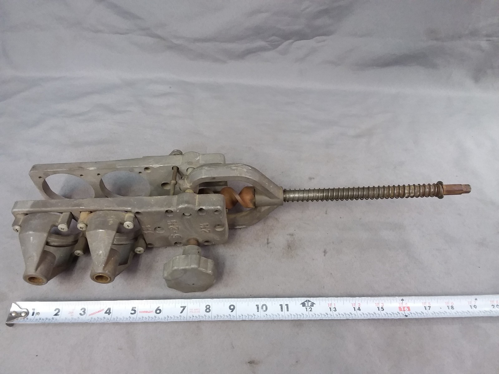 Vintage Industrial All Metal Door Knob Lock Deadbolt Installation Drilling Jig