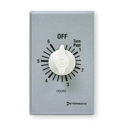 Intermatic Ff6h Spring-Wound Timer, Silver, 277V Ac