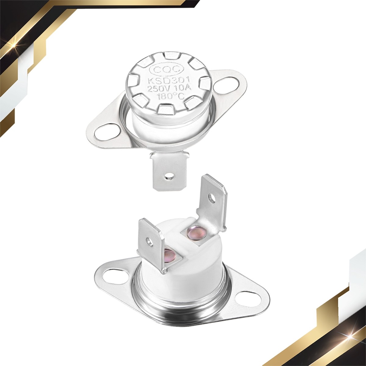 2 x Temperature Control Switch Thermostat KSD301 180°C 10A NC Ceramic Material