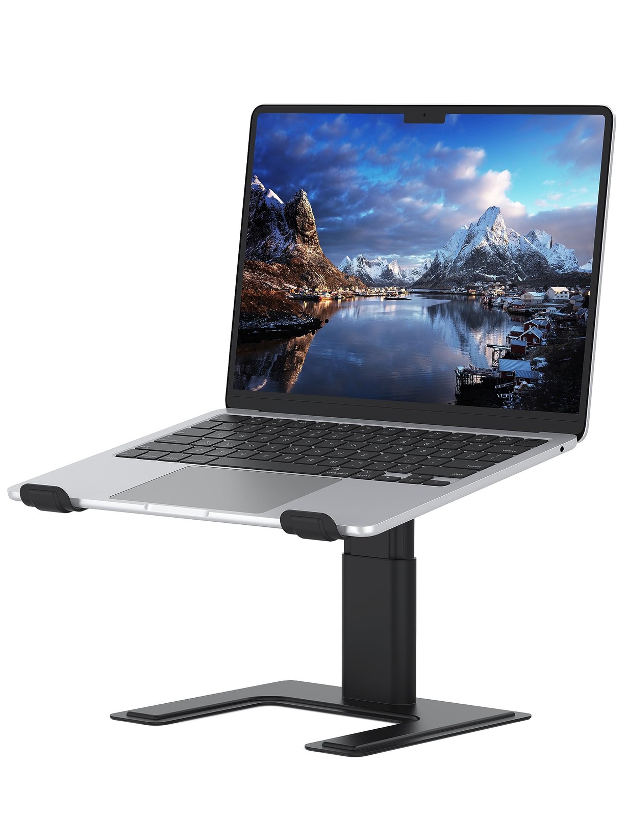 Black Adjustable Height Aluminum Metal Ergonomic Laptop Stand 1017.3 Inch