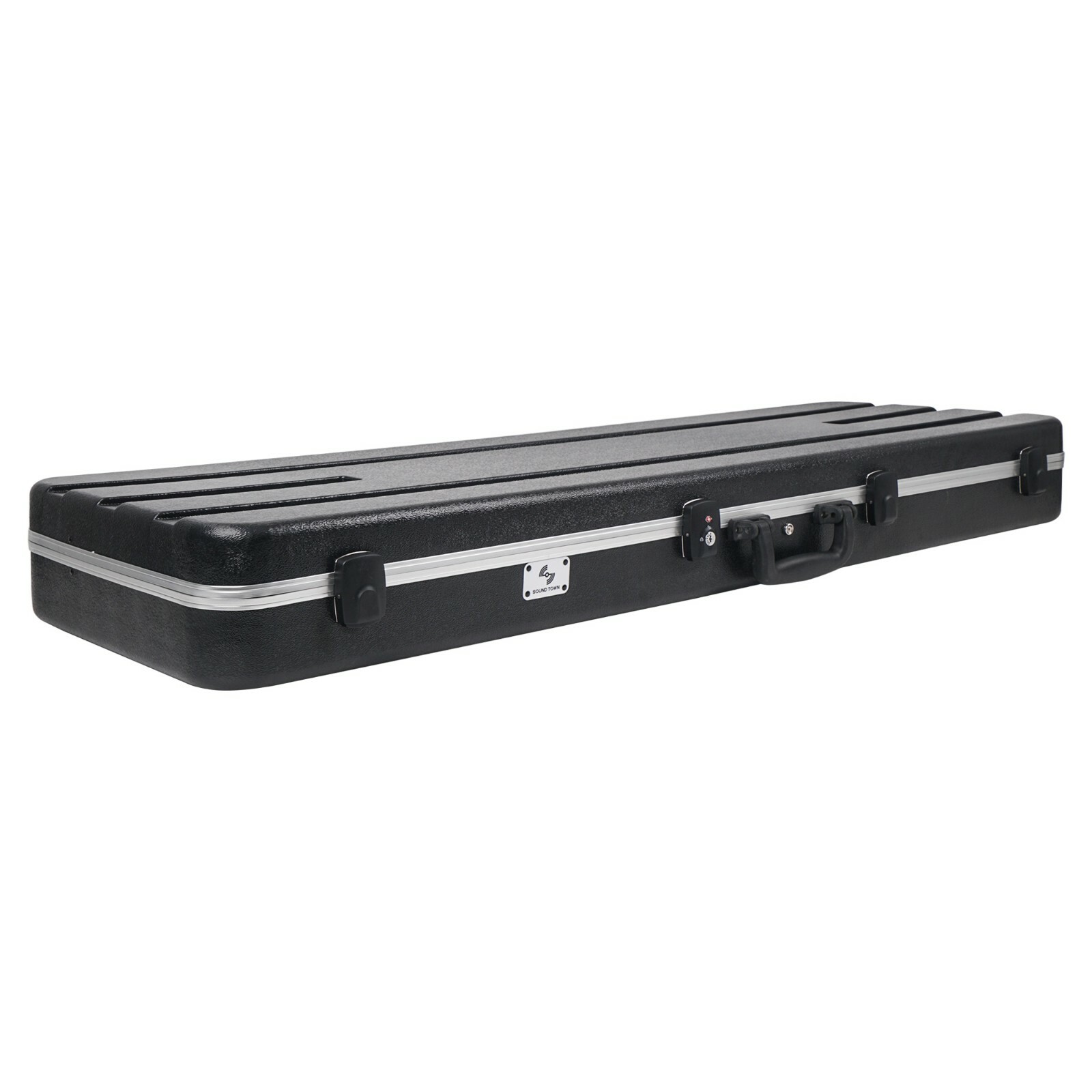 Sound Town ABS Road Case Electric Bass Guitar with TSA Locking Latch (STBC-500)