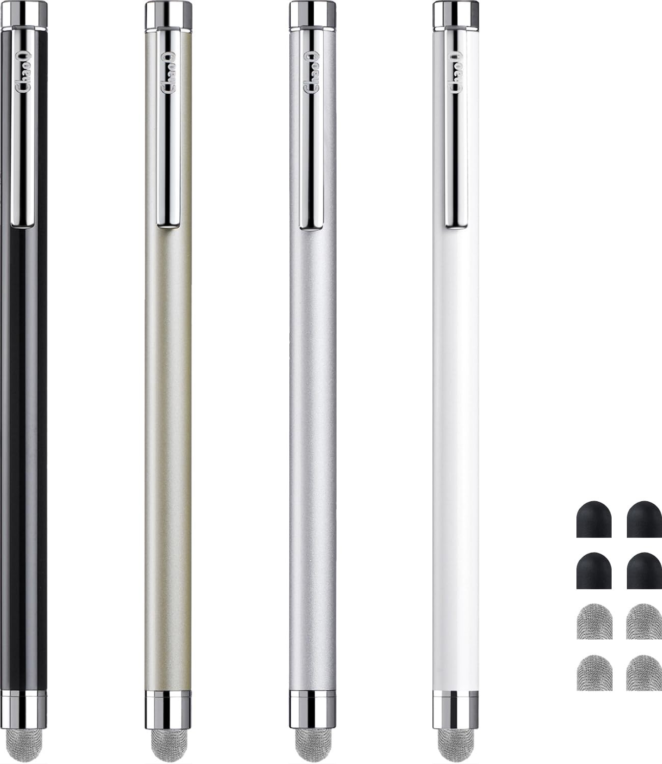 Stylus Pens for Touch Screens, 4 Pcs Mesh Fiber Stylus, with 4 Replaceable Mesh