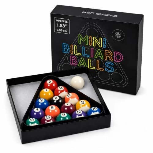 Mini Billiards Pool Ball Set, 1.5 Inch | Complete billiards ball set made for