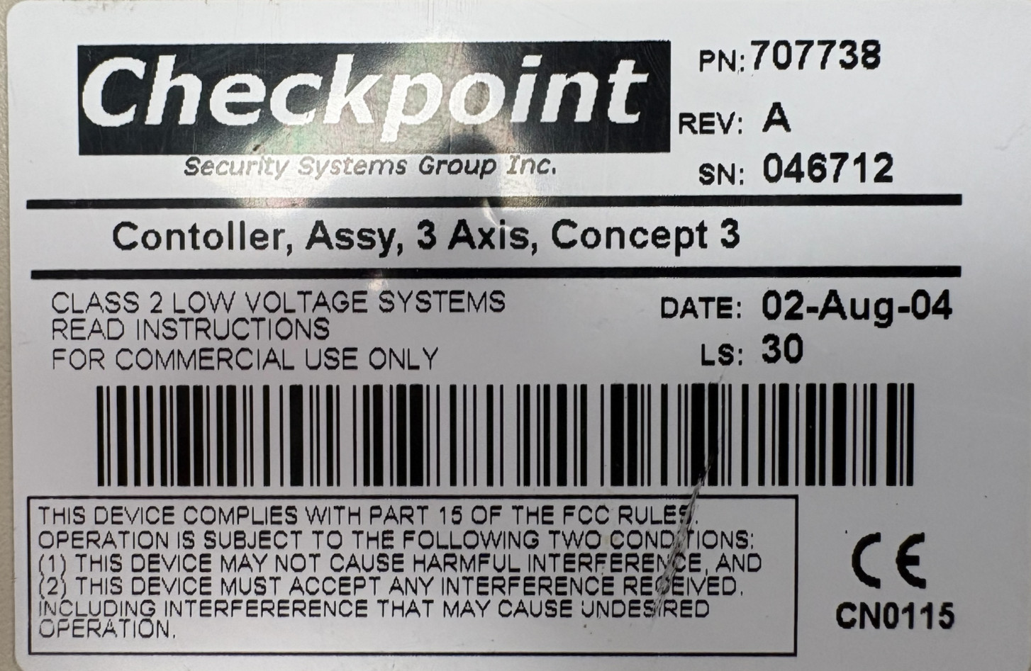 Checkpoint Clarity Concept 3 Axis Concept3 Dome Controller