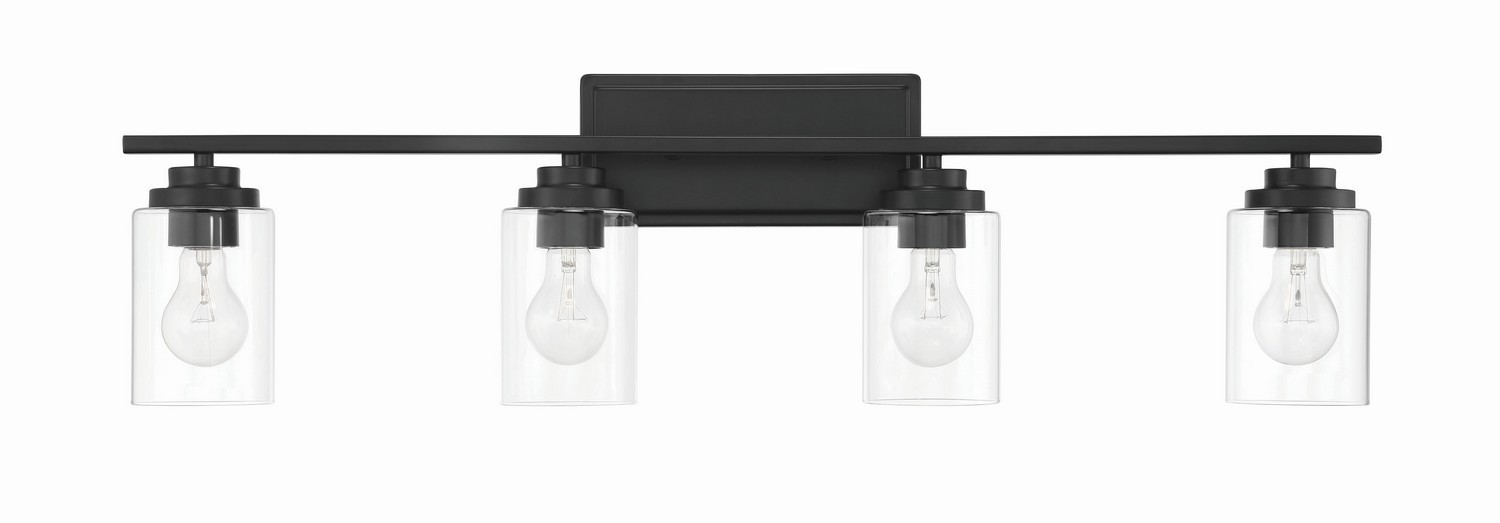 Flat Black  Bathroom Vanity Light from the Clark Collection