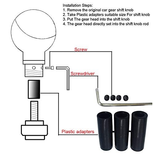 5 Speed Shifter Knob Car Stick Gear Lever Shifting Knobs Shift Ball Black