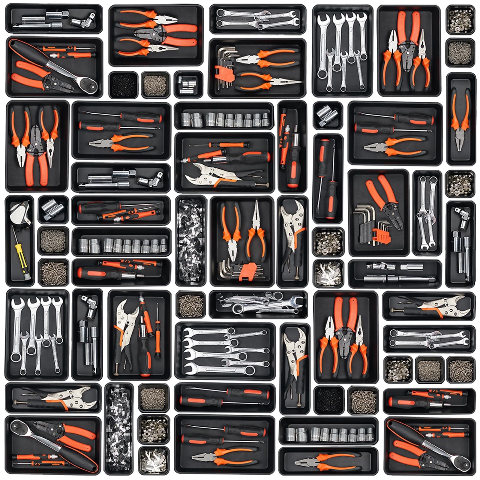 45 Pack Tool Organizer Tray Divider, Toolbox Desk Drawer Organizer,Garage Org...