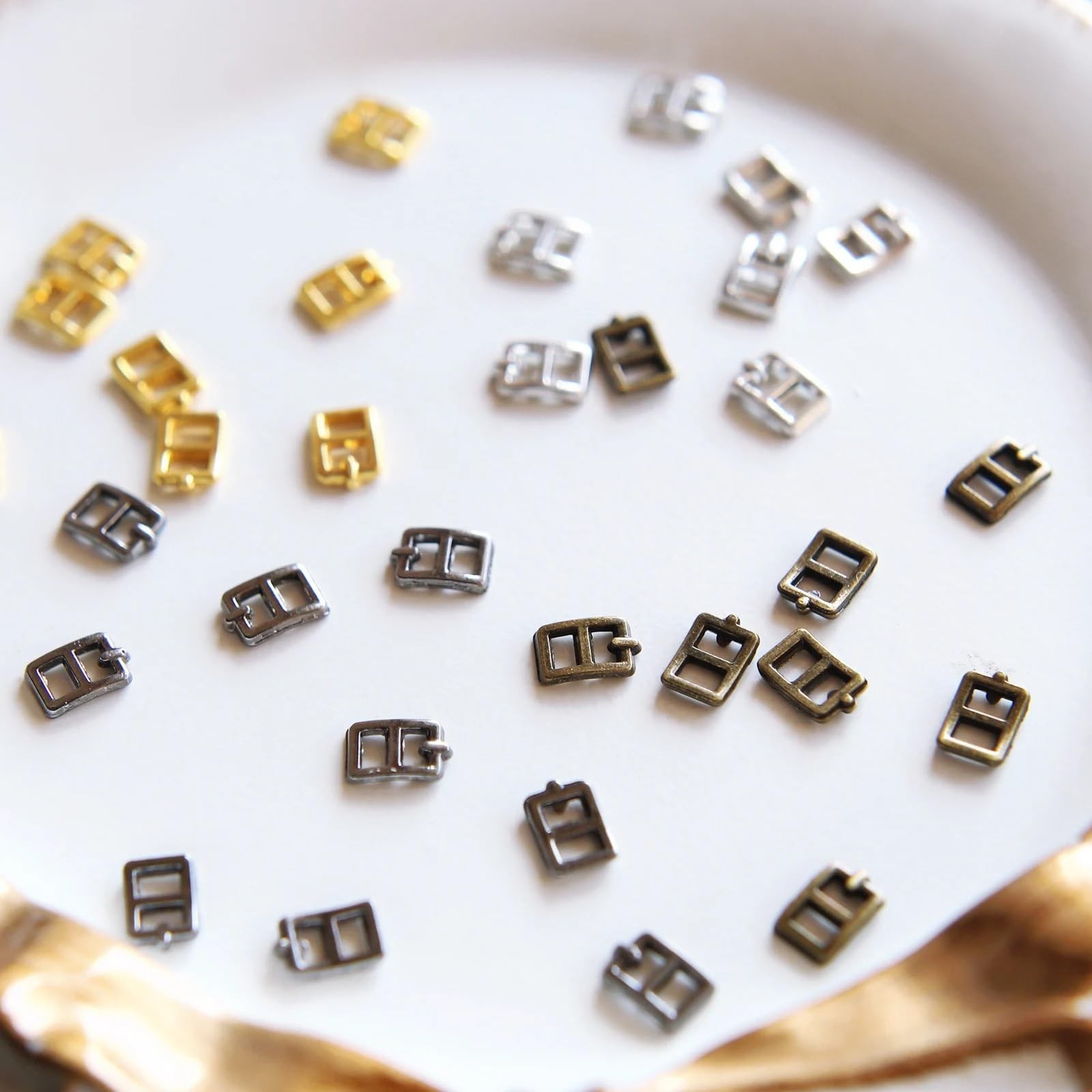20 Pcs 2mm 0.08 Inch Inner Diameter Super Tiny Buckles Doll Clothes Sewing