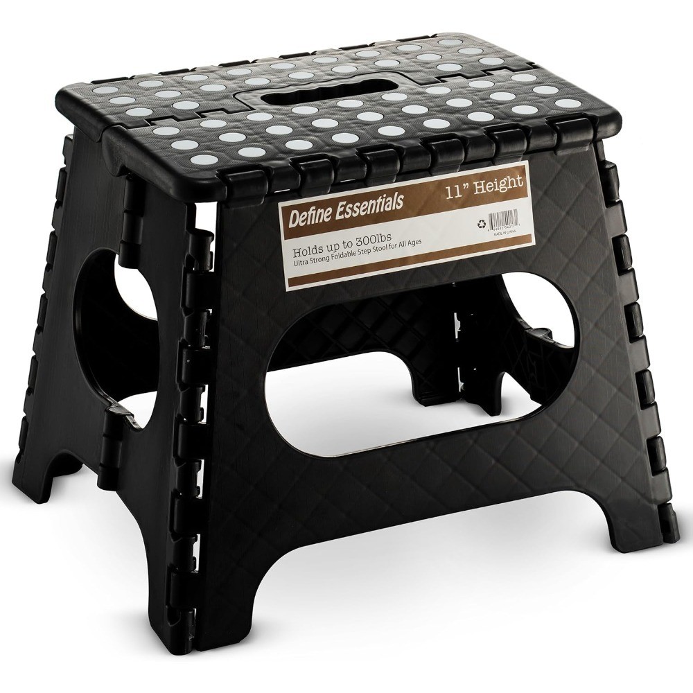 Folding Step Stool - 11" Hight - The Lightweight Step Stool is Sturdy Enough to