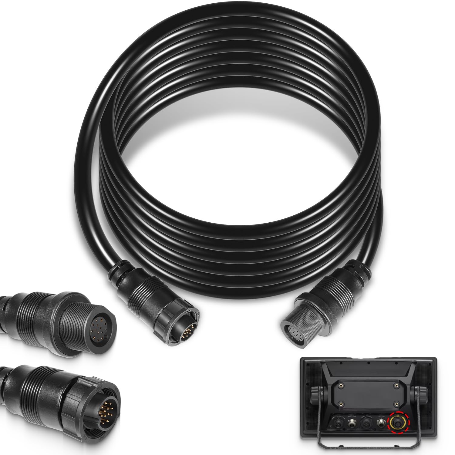 720106-1 EC M3 14W10 Transducer Extension Cable 14-pin for Humminbird APEX XPLOR