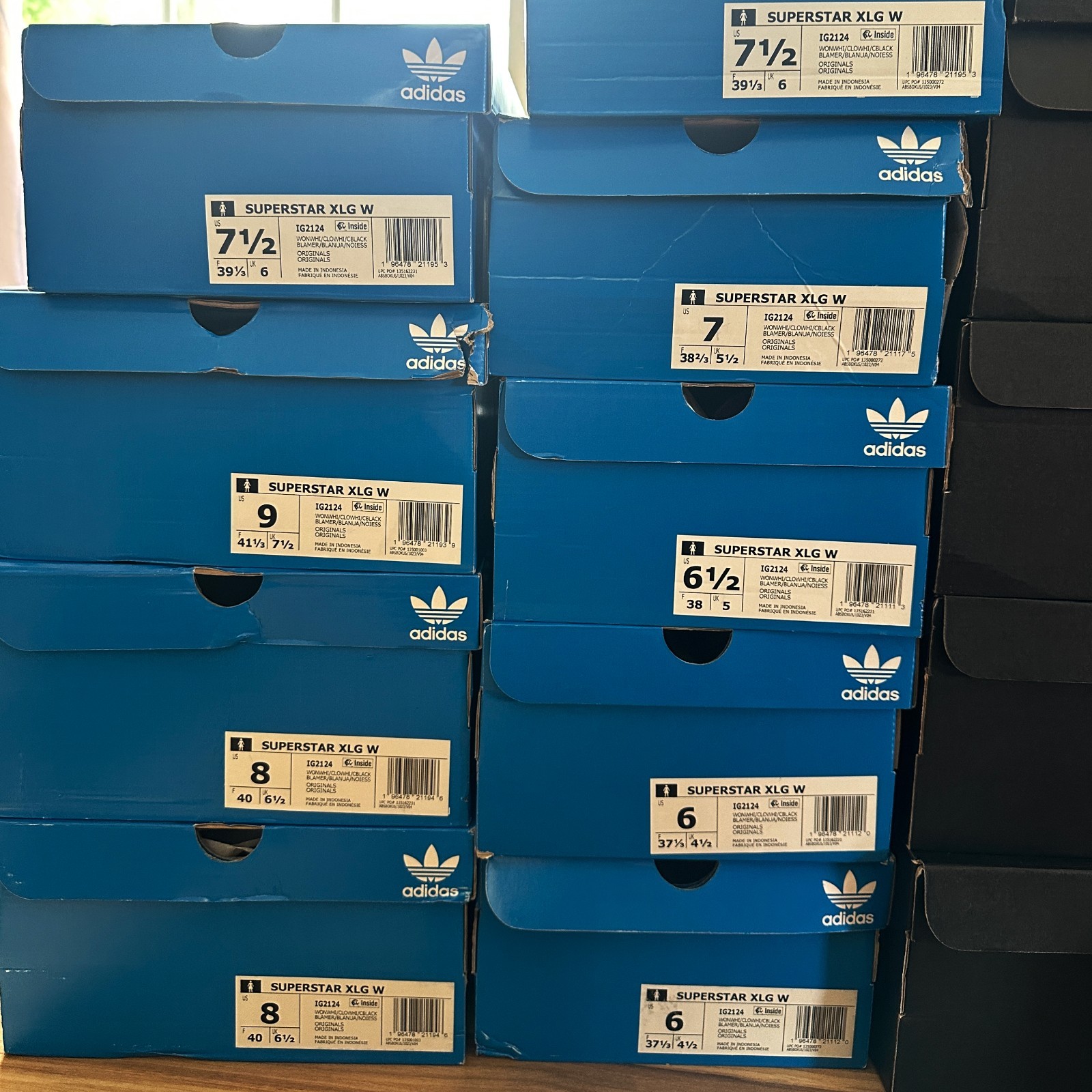 NEW WITH BOX Adidas Superstar XLG 'Wonder White' Sneakers / IG2124 WMNS