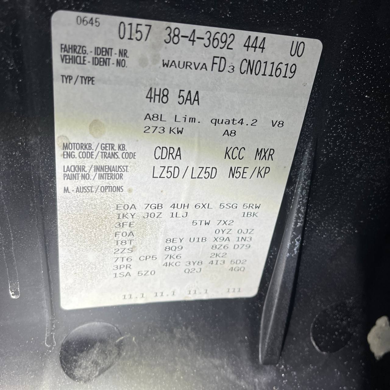 2010-2013 AUDI A8 FRONT RIGHT DOOR CONTROL MODULE UNIT 4H0959792E OEM