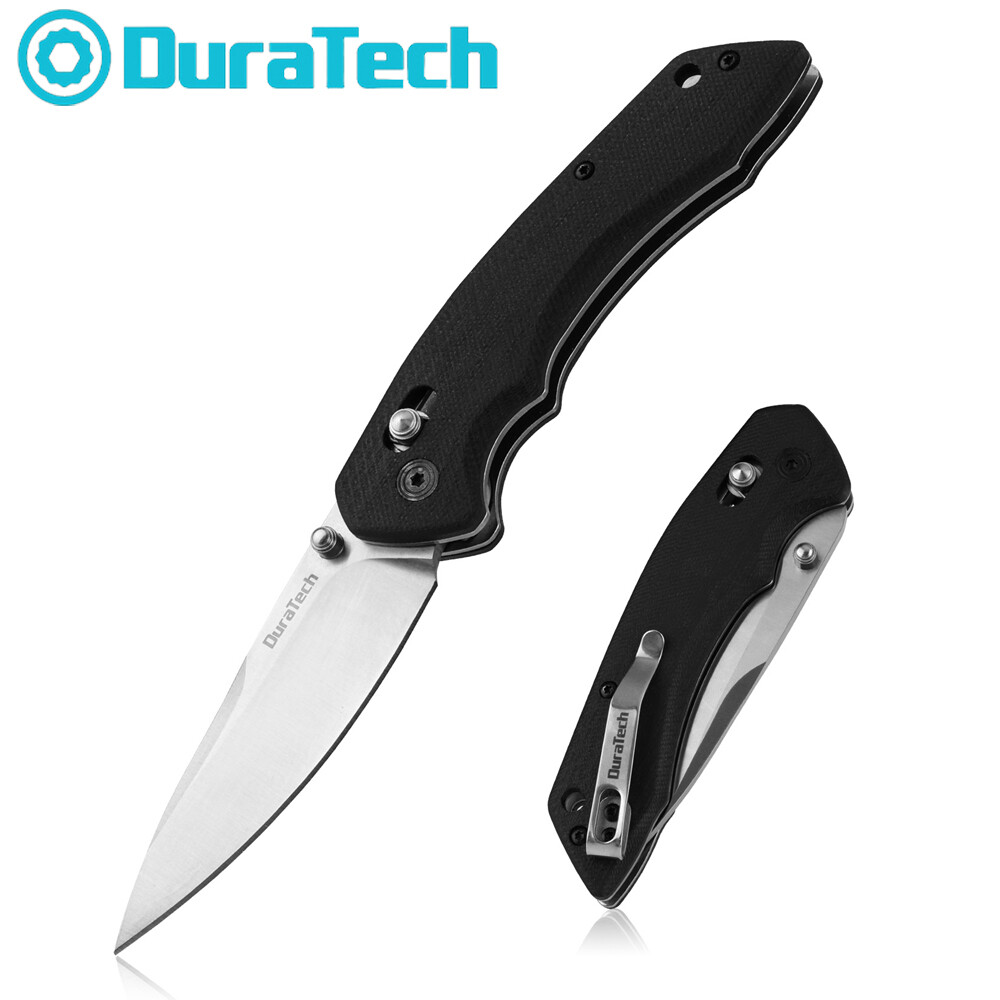 DURATECH Folding Pocket Knife EDC Pocket Knife G10 Handle Drop Point Blade Knife