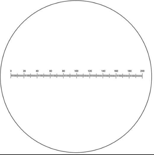 MEASURING RETICLES 0-200 METRIC MOUNTING DIAMETER (20MM)  *NEW*