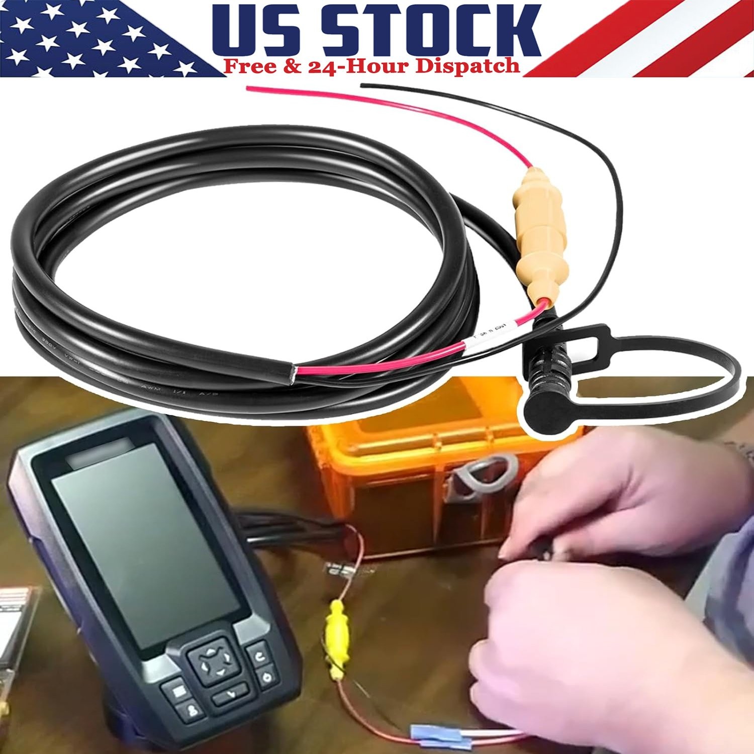 010-11678-10 6 ft. 4-Pin Power Cord Cable Fit for Garmin Echo Series 100 150 200
