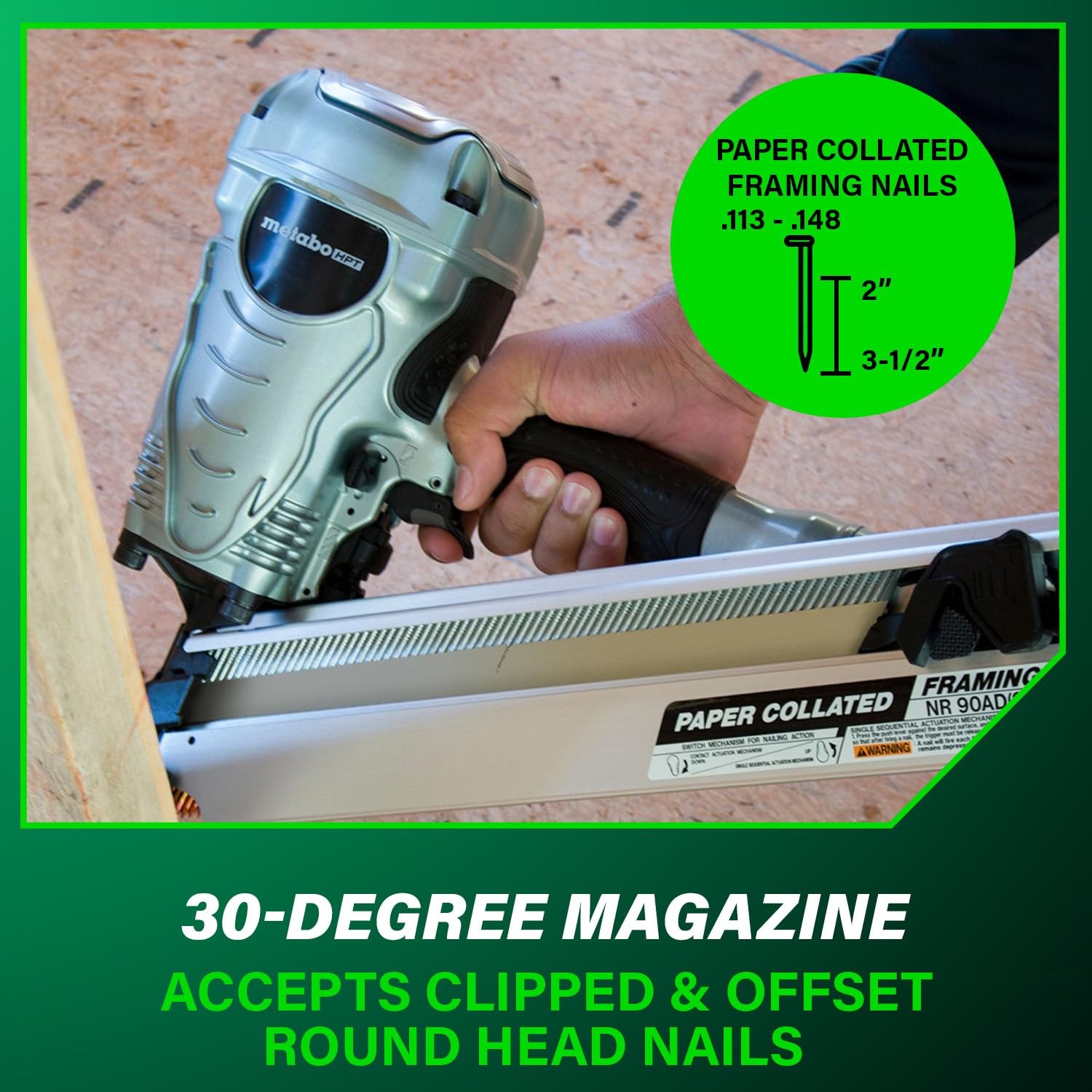 Metabo HPT Framing Nailer, Pro-Preferred Tool For Flooring, No Size