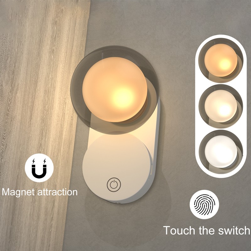 Magnetic table lamp Bedroom Modern Round Nightstand lights Halloween lights