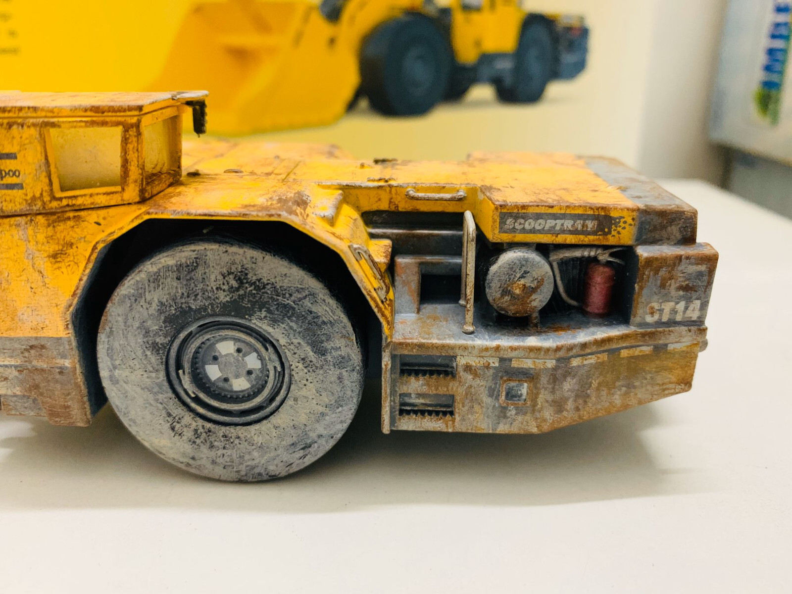 Atlas Copco Scooptram ST14 Underground Loader Muddy Edition 1/50 DieCast Model