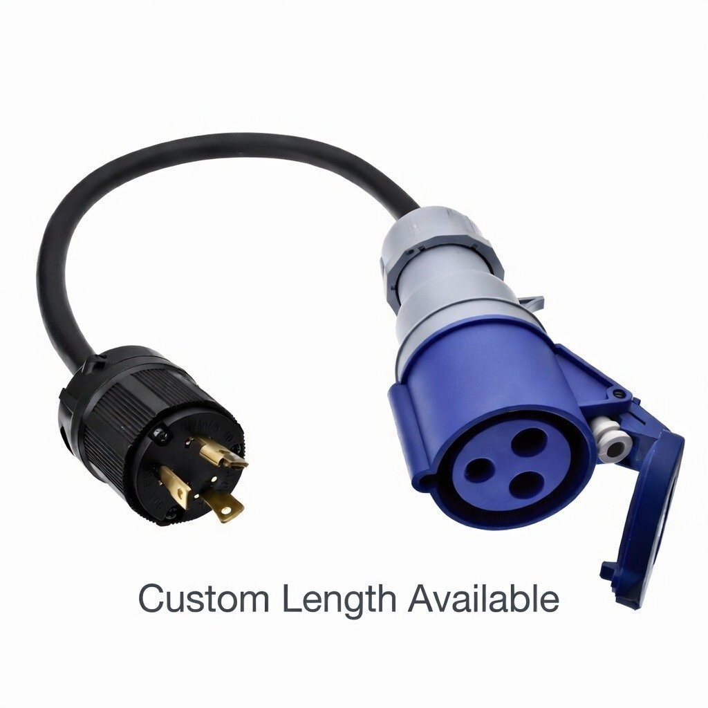NEMA L5-30P to CEE 32A Adapter 10AWG 30A Twist-Lock Heavy Duty Power Cord Custom