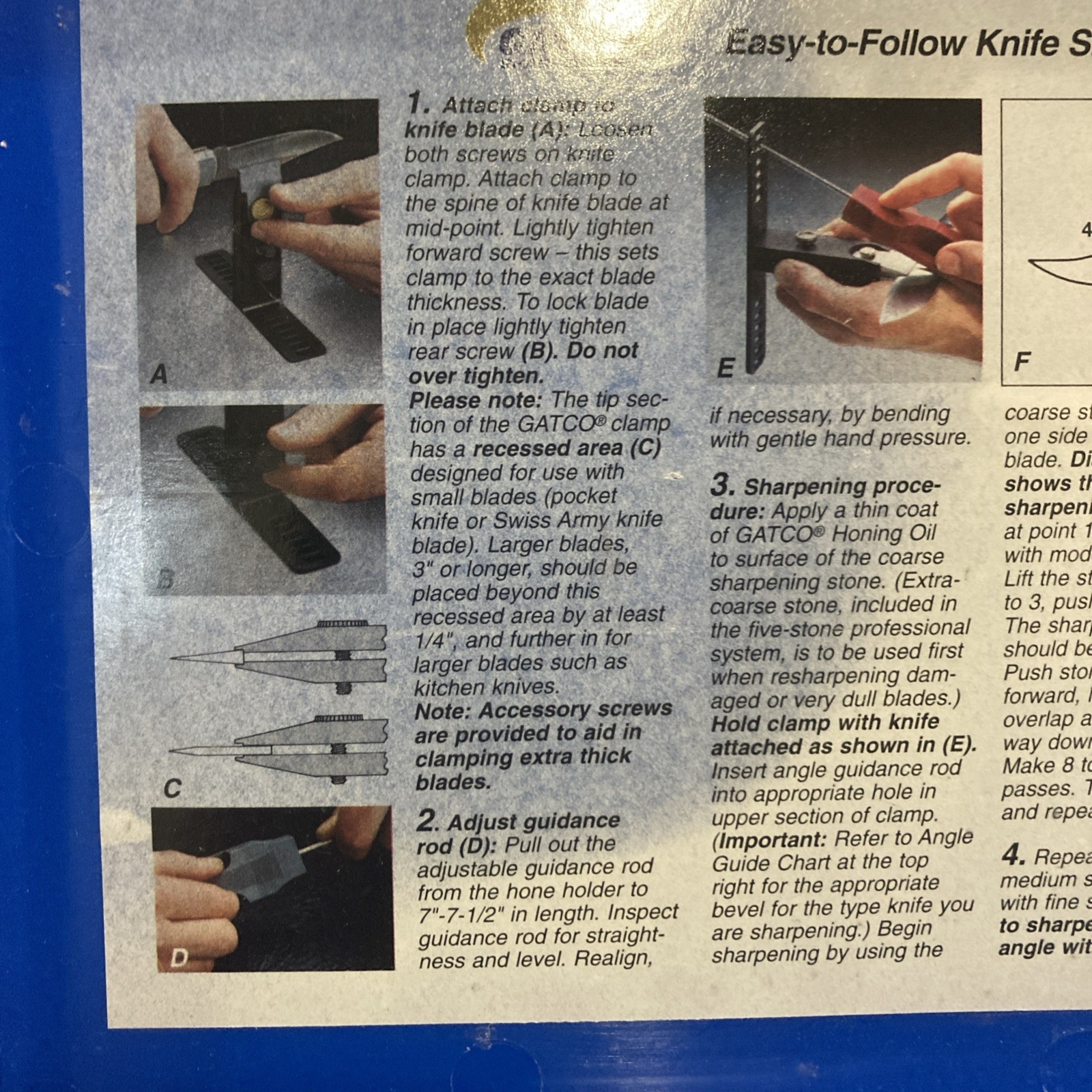 GATCO SHARPENERS Knife Sharpening Kit, 3 Stones and Blade Holder Made in the USA