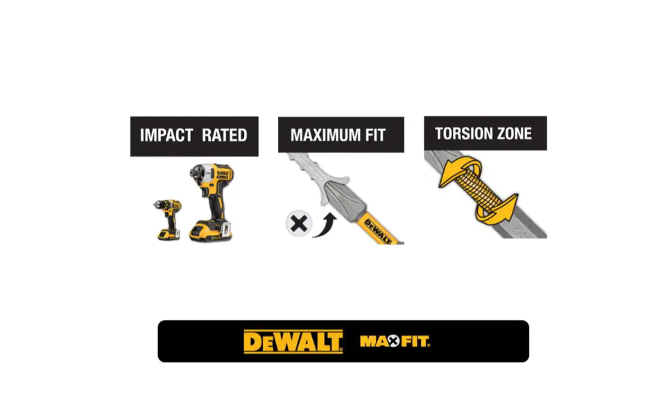 10 Pc DEWALT MAXFIT Drill Bit Set PH2 2in. IMPACT READY NEW