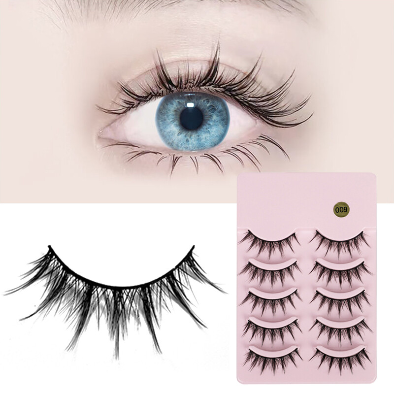 5Pairs Fake Eyelashes Makeup Cross Long Lashes Cosplay Daily Eye Makeup Beauty⇔