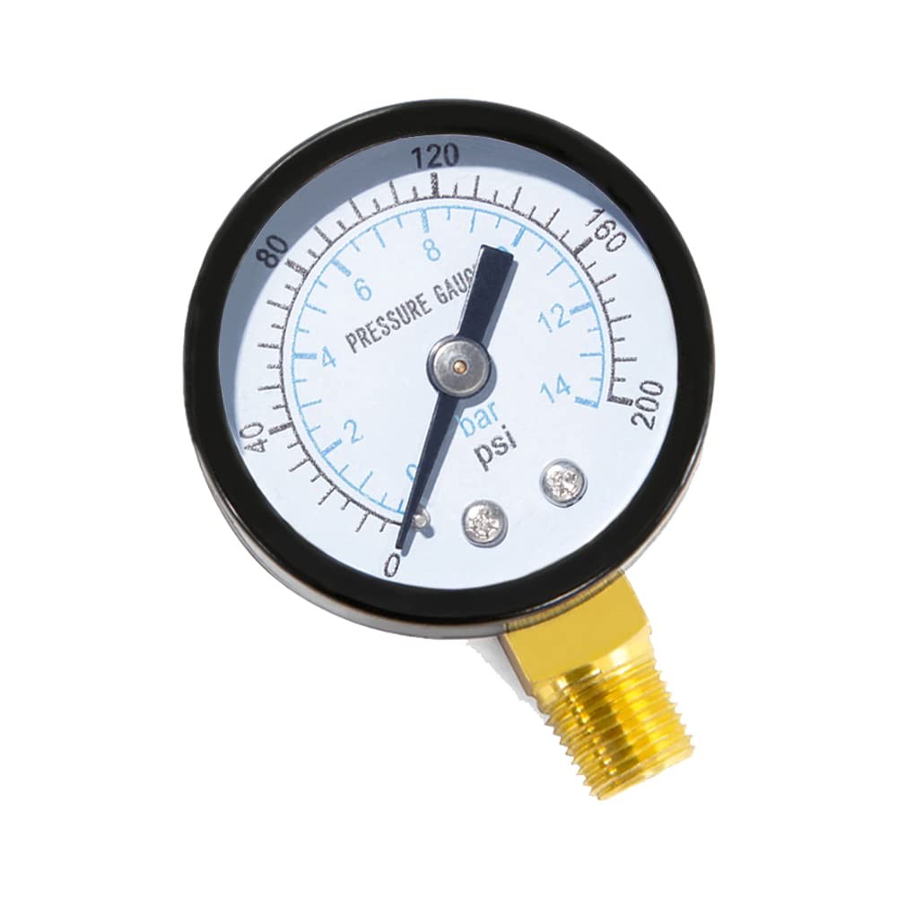1/8" NPT 200Psi Steel Economical All Purpose Pressure Gauge with 0-200Psi