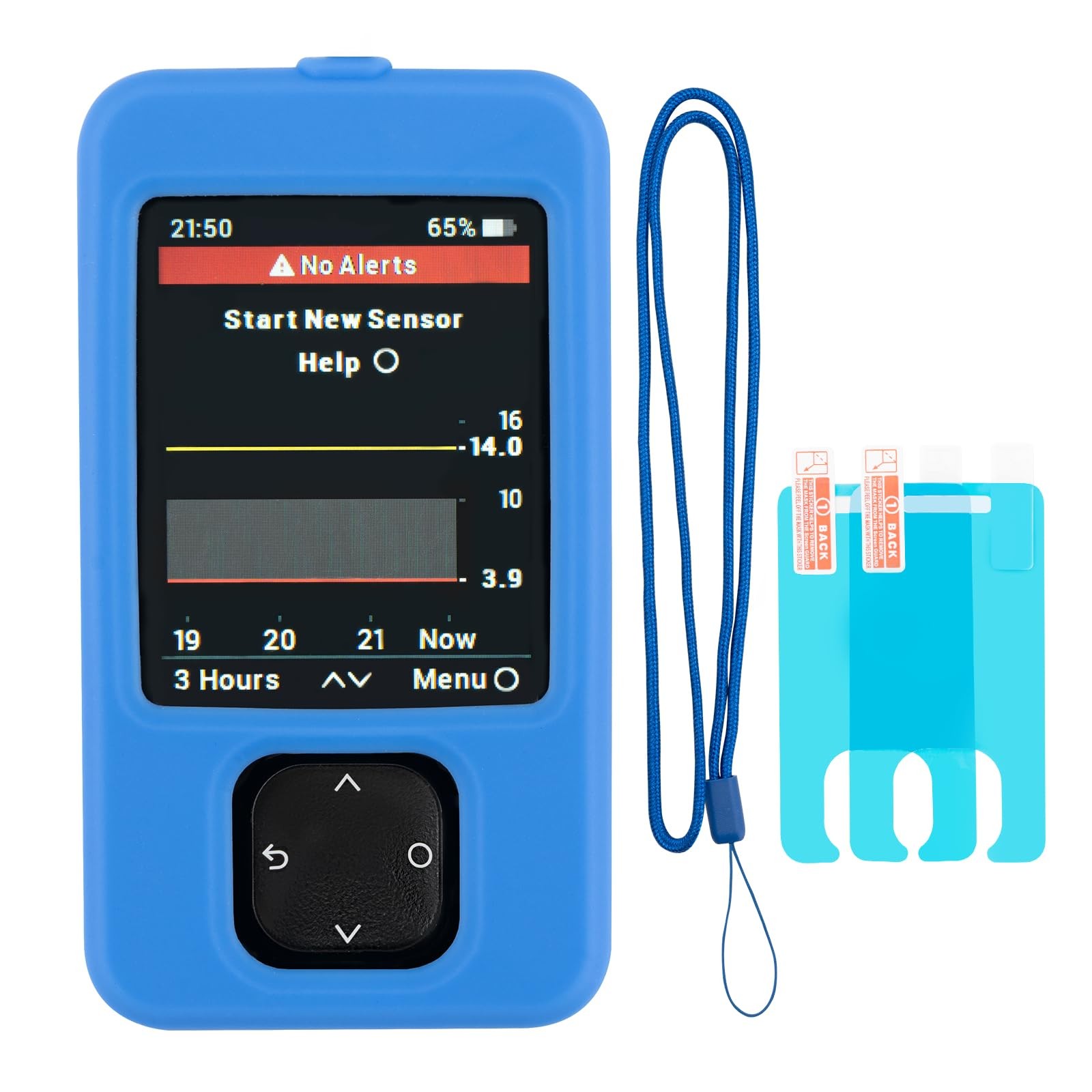 Swiatla Dexcom G7 Receiver Case with Neck Lanyard and 2PCS Screen Blue