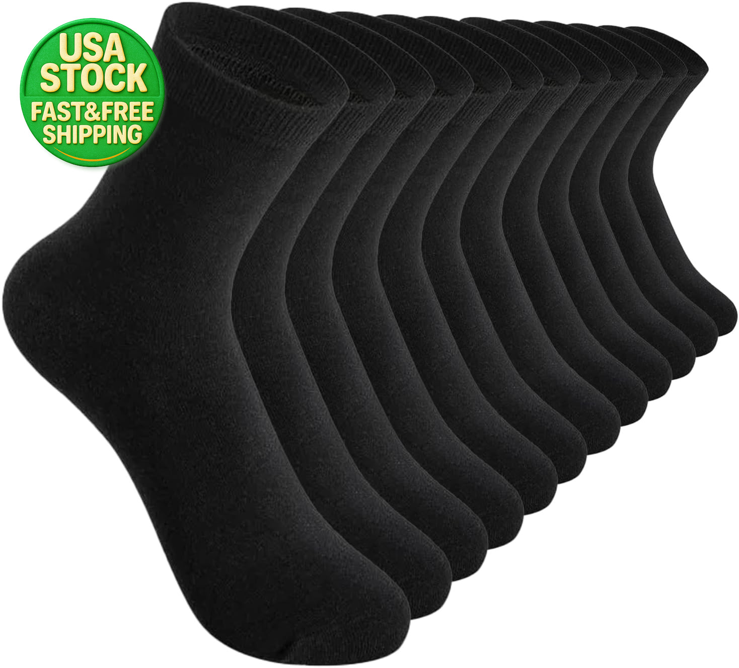 6 Pairs Men’s Ankle Socks Thin Breathable Comfort Running Work Quarter Socks