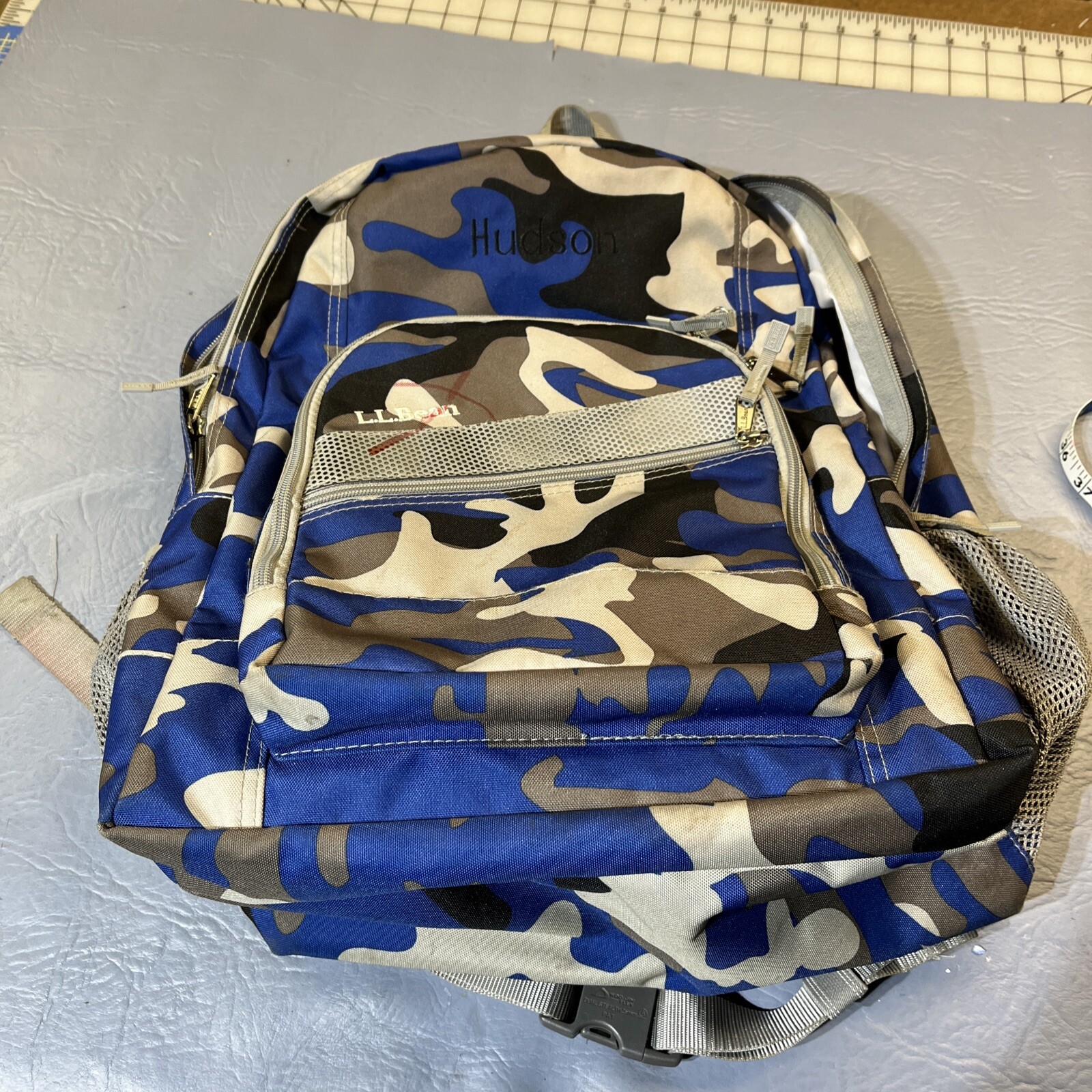 LL Bean Kid's Deluxe 32L Camo Print Lined Book Pack Outdoor Backpack