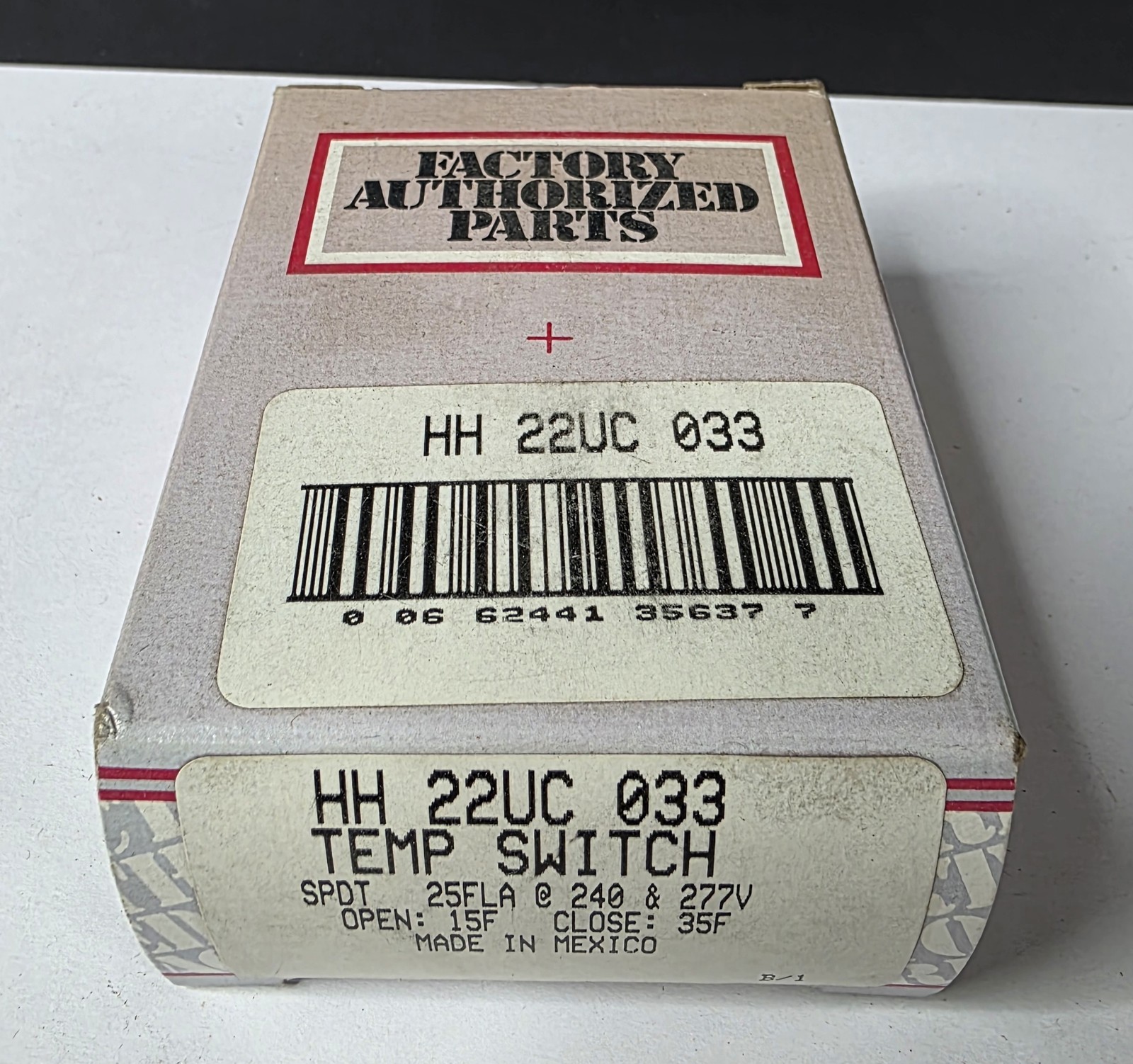 HH22UC033A Temp Switch Capillary Thermostat SPDT 25FLA 240/277V 15F-35F HVAC