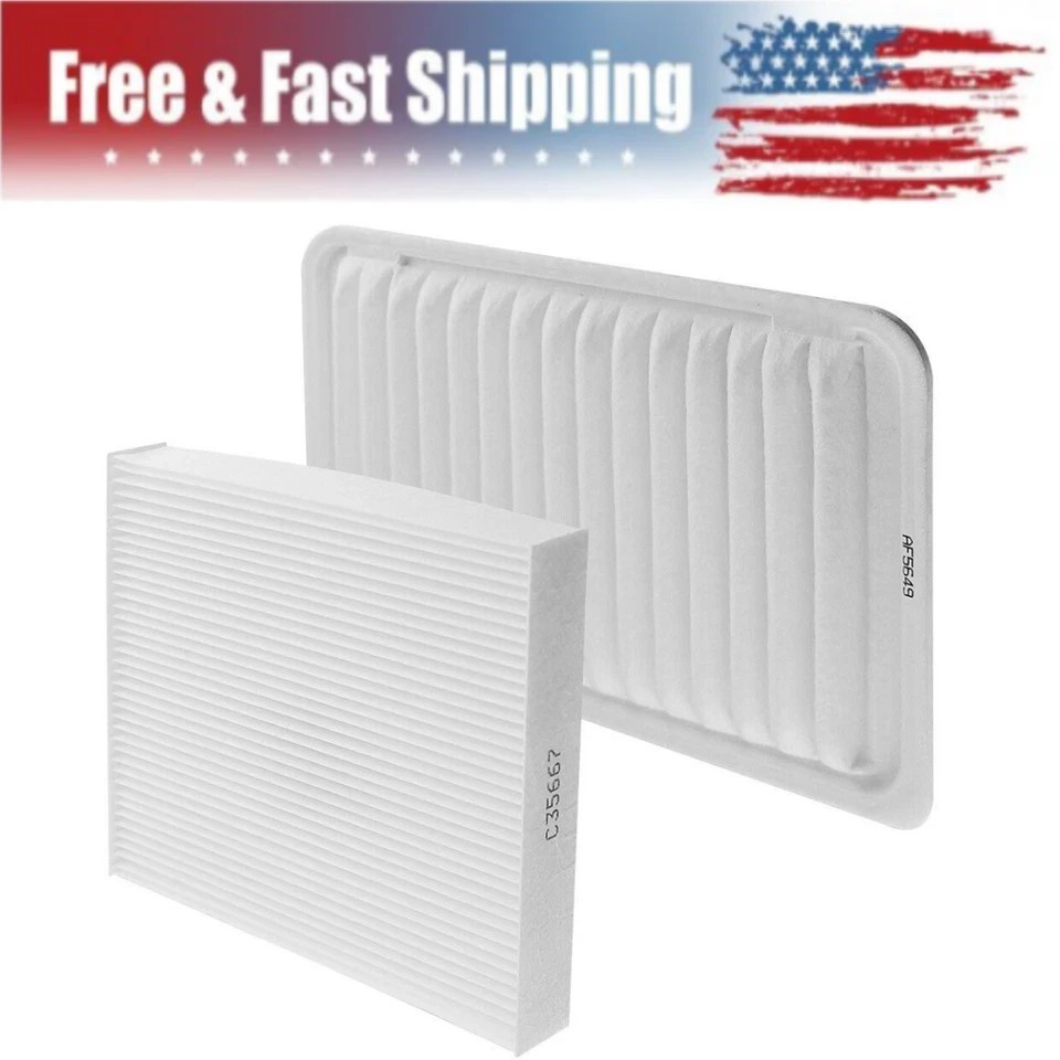 Engine Air Filter & Cabin Air Filter Kit Compatible with Camry 2007-2017 Gas