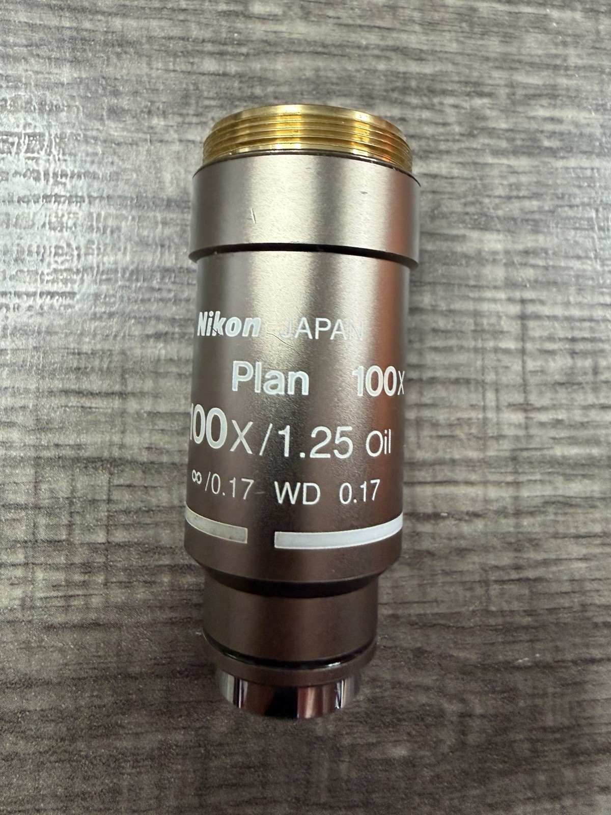 Nikon Plan 100X/1.25 ∞/0.17 WD 0.17 Oil Microscope Objective