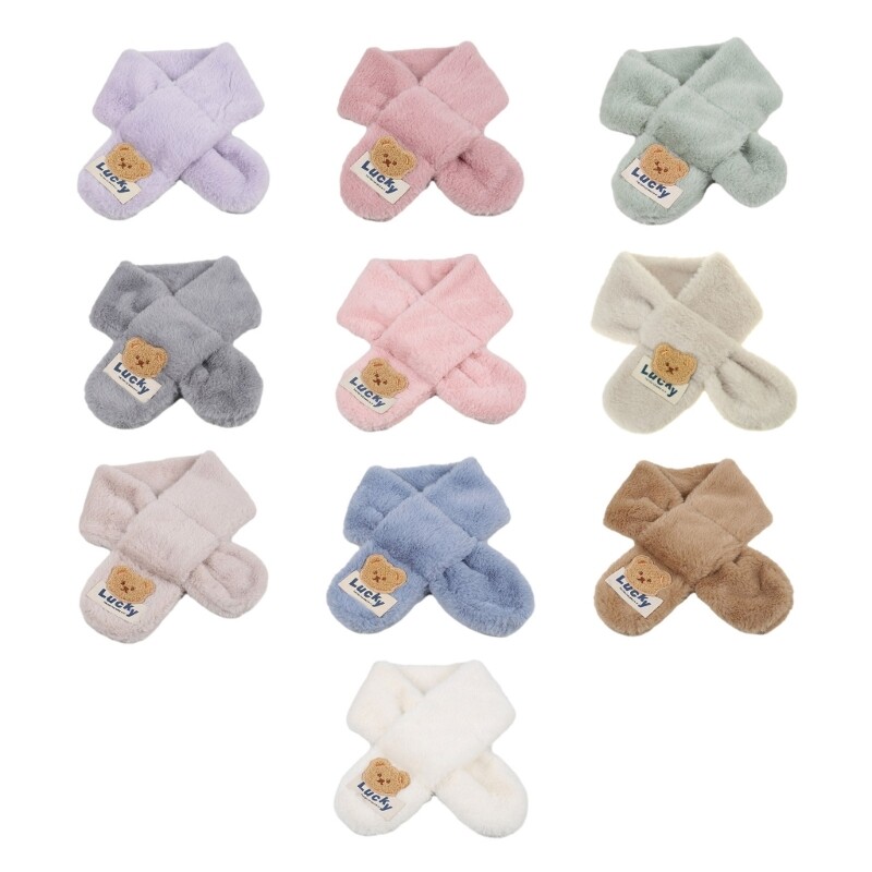Cartoon Bear Kids Scarf Warm and Cosy Neckerchief Autumn Winter Accessories