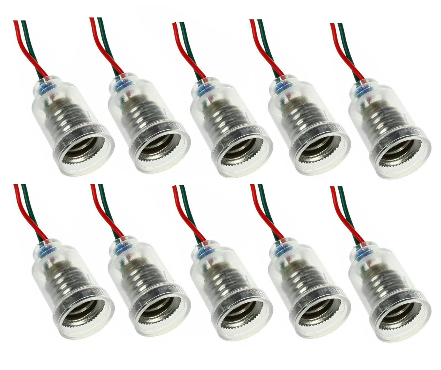10X E10 LED Screw-Mount Small Bulbs Holder with Wire Socket for Home