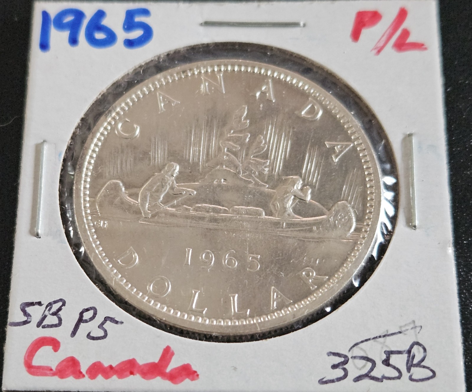 Two 1965 Canada Silver Dollars. 80%. Elizabeth II.     CANAQ