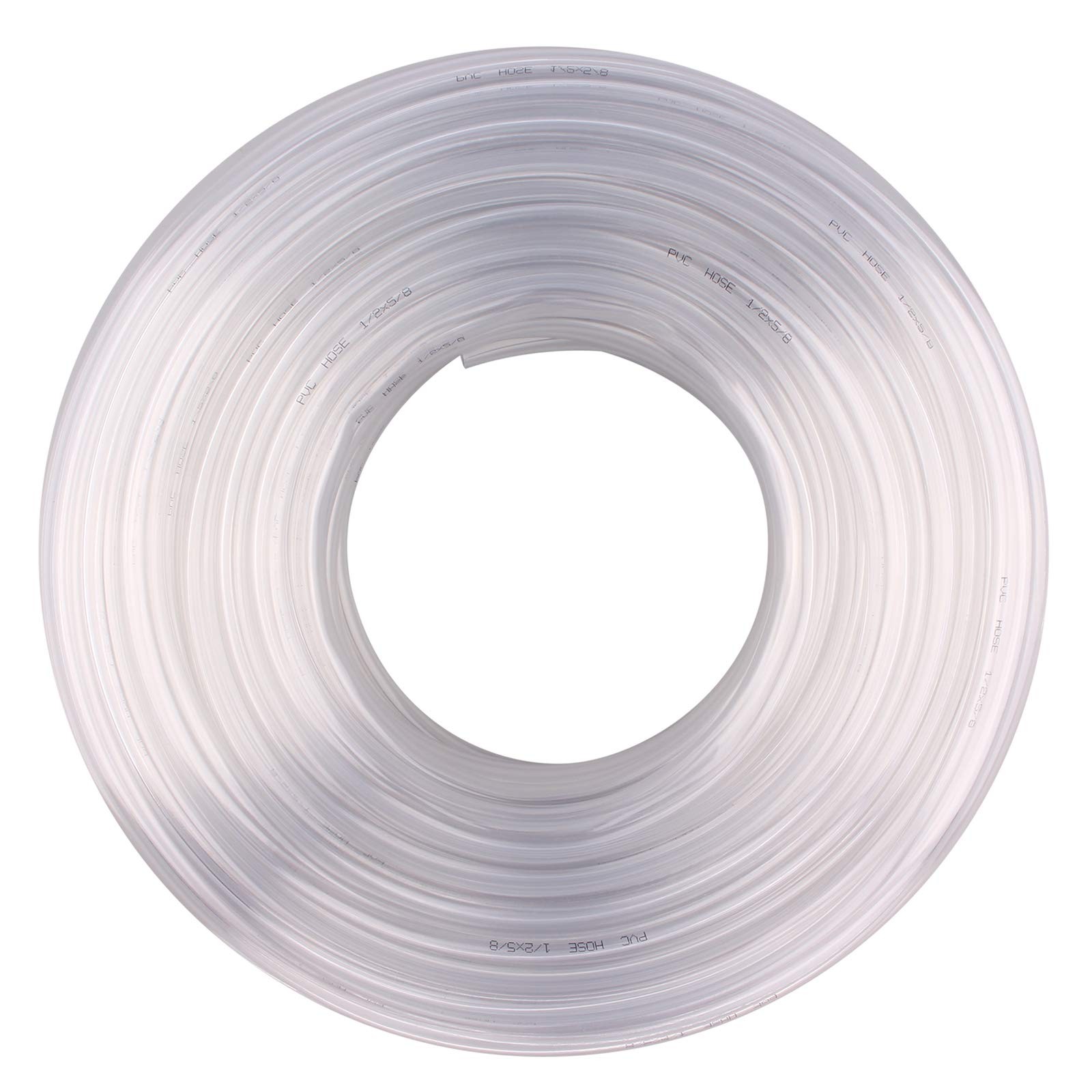 Clear Vinyl Tubing - 1/2 in ID 5/8 OD PVC Tube Food Grade 1/2" 5/8"