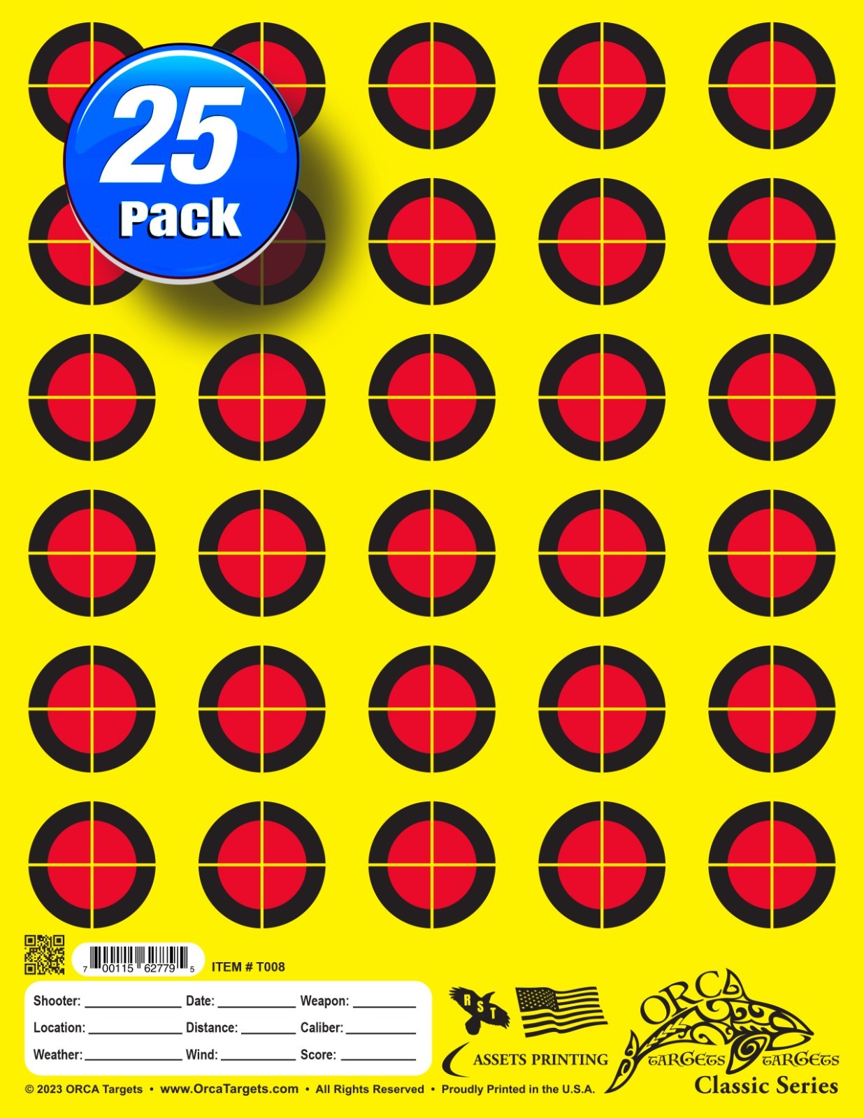 25 PACK: Range Shooting Pistol / Rifle TARGETS! FREE SHIPPING!! MULTI-30 [D3]
