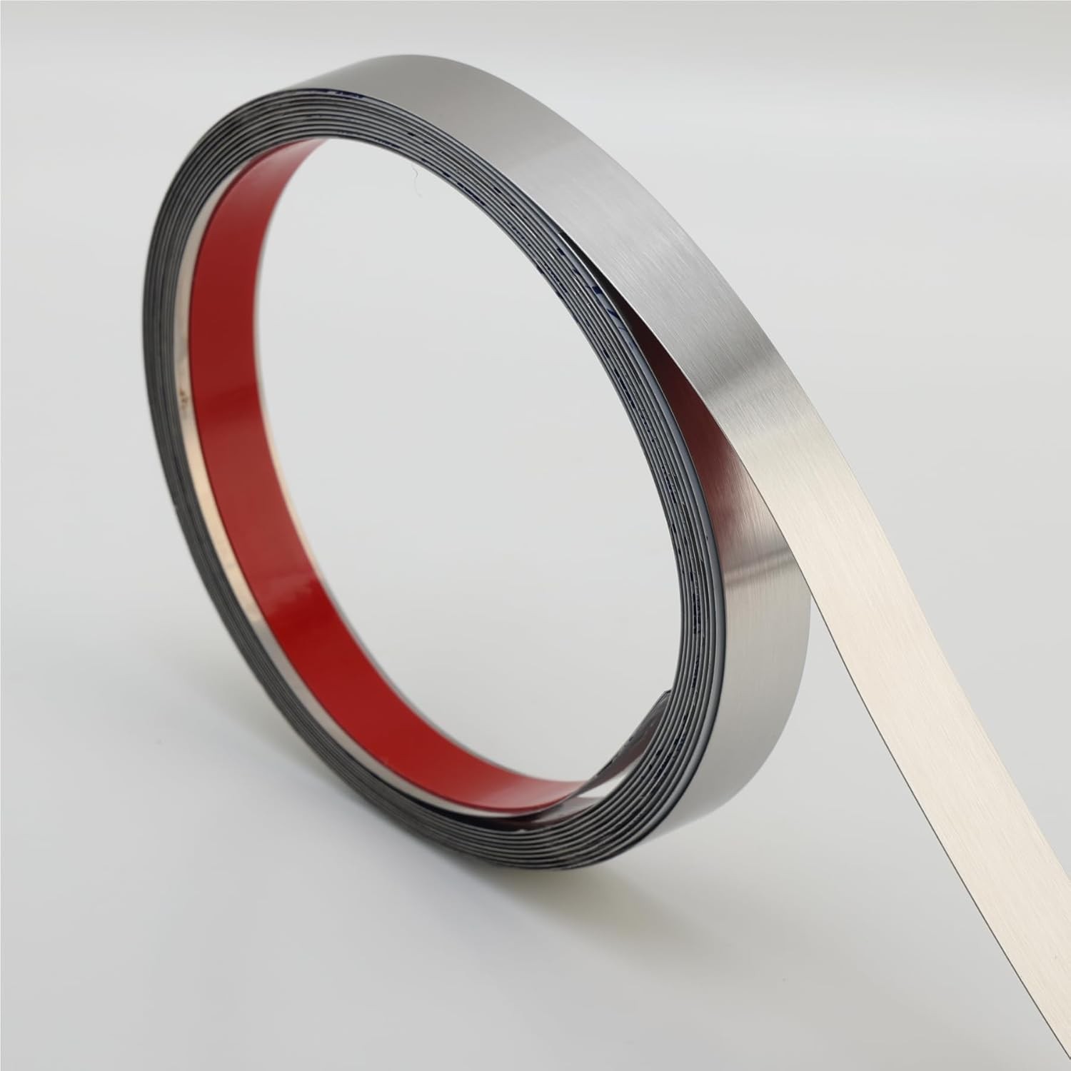 Wall Trim Molding, Peel and Stick Stainless 16.4 ft x 0.8 in, Brushed Silver