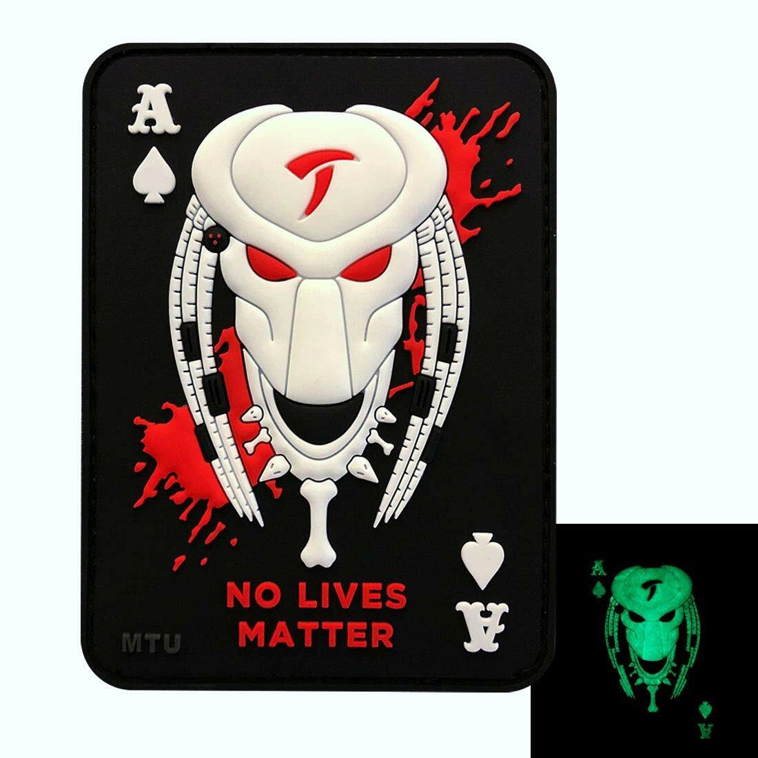 Glow Dark Predator Alien Dead Card Auto Destruction Patch (2PC- PVC -ALG-8,4)