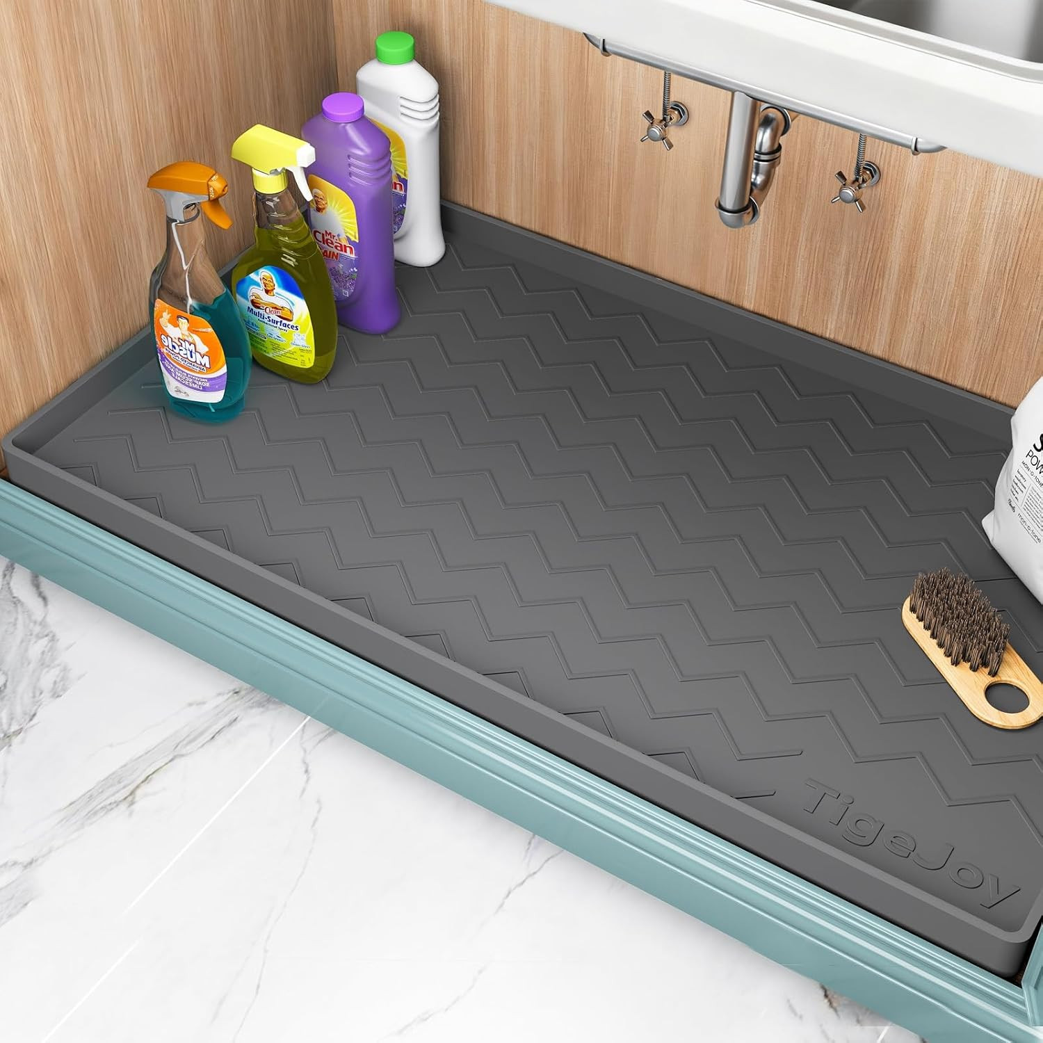 34" x 22" Under Sink ⭐Mats for Kitchen⭐ Waterproof⭐Leak-Proof Silicone 🌟🌟🌟